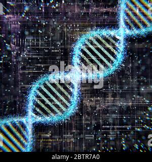 DNA concept on electronics background Stock Photo