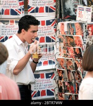 Patrick Keating son of Australian Prime Minister  Paul Keating enjoys London on an extended holiday. The young playboy was seen on his balcony and wit Stock Photo