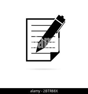 paper with pen vector illustration Stock Vector