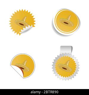 sombrero sticker color vector Stock Vector