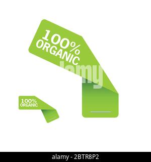 sticker organic green vector illustration Stock Vector