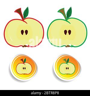 sticker apple color vector illustration Stock Vector