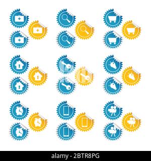 sticker stuff vector color illustration Stock Vector