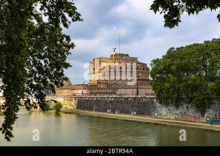Castel Sant'Angelo on the Tiber River Stock Photo
