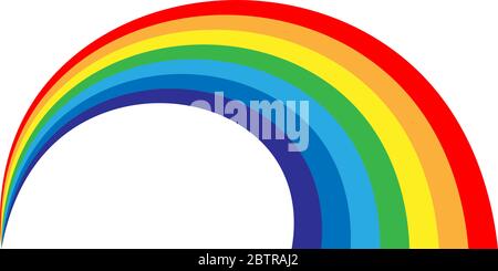 Rainbow icon. Spectrum symbol. Perspective diagonal view. Stock - Vector illustration. Stock Vector