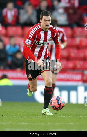 SUNDERLAND, ENGLAND - Adam Johnson of Sunderland during the FA Cup Third Round match between Sunderland and Leeds United at the Stadium of Light, Sunderland on Sunday 4th January 2015 (Credit: Mark Fletcher | MI News) Stock Photo