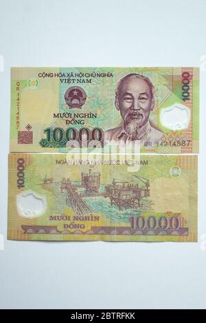 ten thousand dongs, Vietnamese đồng, Vietnamesischer Dong, VND, Vietnam, Asia Stock Photo