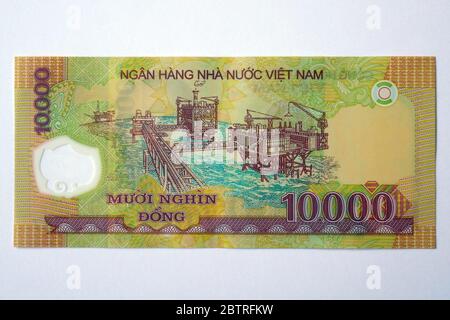 ten thousand dongs, Vietnamese đồng, Vietnamesischer Dong, VND, Vietnam, Asia Stock Photo