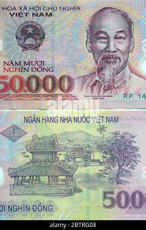 fifty thousand dongs, Vietnamese đồng, Vietnamesischer Dong, VND, Vietnam, Asia Stock Photo