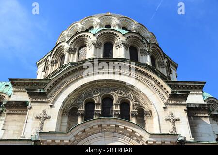 Saint Alexander Nevsky Cathedral in Sofia, Bulgaria. Orthodox landmark. Stock Photo