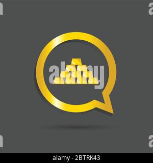 gold bars icon vector illustration on gray background Stock Vector