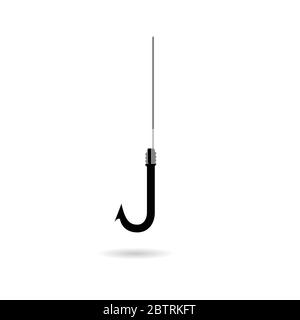 hook illustration in black color Stock Vector