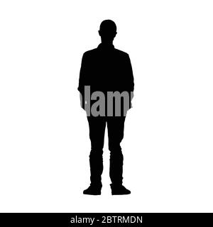 man black vector silhouette on white Stock Vector