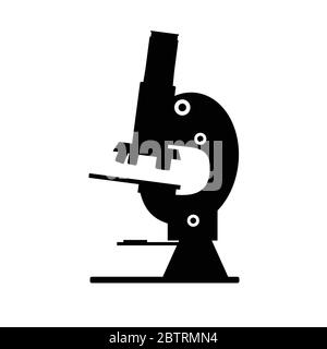 microscope icon black vector silhouette on a white Stock Vector