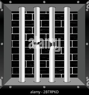 prison bars cell freedom vector illustration Stock Vector