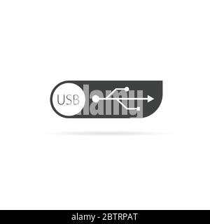 usb icon vector illustration on a white Stock Vector