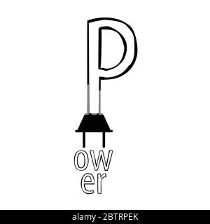 power icon black vector Stock Vector