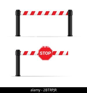 toll booth vector on road in colorful Stock Vector