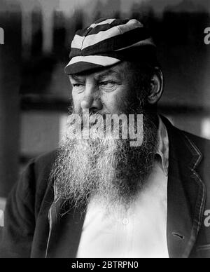 W. G. Grace, (William Gilbert Grace: 1848-1915), an English amateur cricketer who was important in the development of the sport and is widely considered one of its greatest-ever players. Portrait by George Beldam, c. 1902 Stock Photo