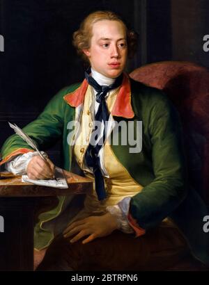 Frederick North, 2nd Earl of Guilford (Lord North: 1732-1792), portrait by Pompeo Batoni, oil on canvas, 1752-56. Stock Photo