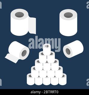 toilet paper roll set vector illustration Stock Vector