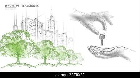 New building quarter residential complex. Seller house door keys. Finance agreement sale real estate apartment home access. Sell own family customer Stock Vector