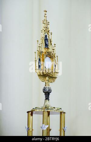 Ostensory for worship at a Catholic church ceremony Stock Photo