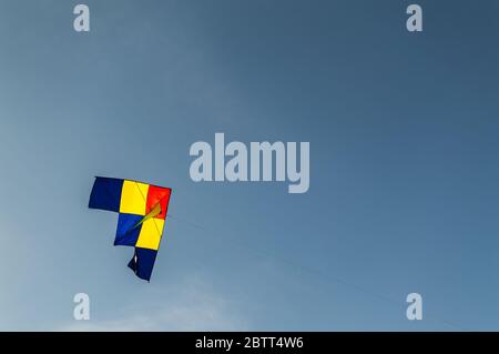 Colorful silk kite flying in Beijing, capital of China Stock Photo