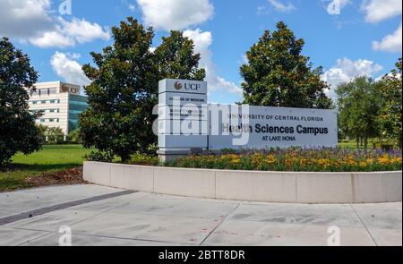 Orlando,FL/USA -5/6/20:  The sign at the entrance of the University of Central Florida School of Medicine in Lake Nona in Orlando, Florida. Stock Photo