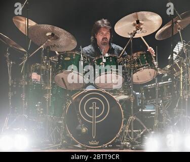 Legendary drummer Shannon Forrest performs in concert with Toto  at the Tivoli Theater in Chattanooga, TN. Stock Photo