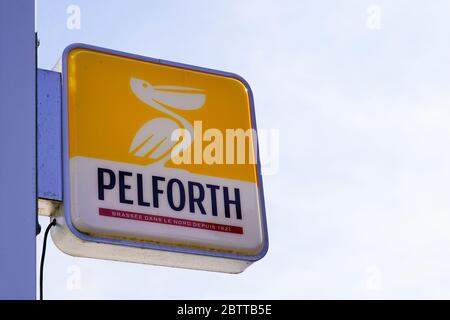 Bordeaux , Aquitaine / France - 05 05 2020 : pelforth shop logo and sign on wall pub restaurant Stock Photo