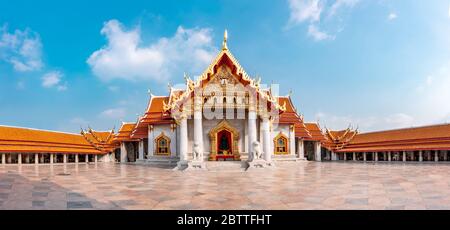 Name of this Buddhist temple Wat Benchamabophit and the temple in Bangkok Downtown