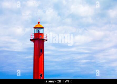 sea lighthouse colored in red Stock Photo