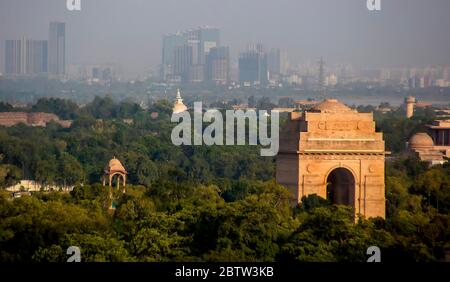 India Gate war memorial in New Delhi, India A war memorial to honour the soldiers of the British Indian Army Stock Photo