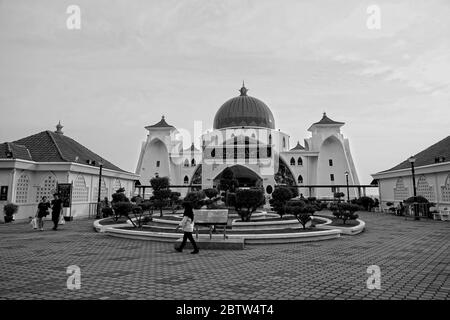 Masjid Selat Malaka, Melacca Strait, Mosque, Malaka, Malaysia Stock Photo