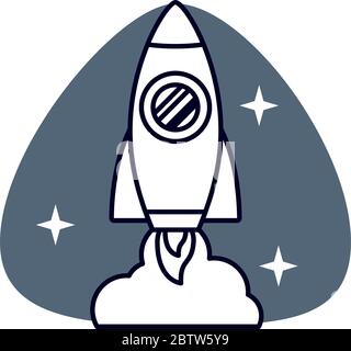 rocket launcher space isolated icon vector illustration design Stock Vector
