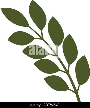 Isolated green leaf branch Stock Vector