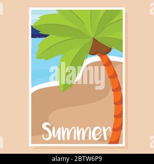 Summer landscape poster Stock Vector