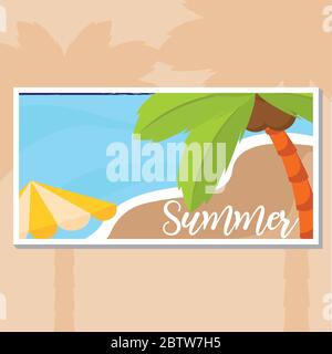 Summer landscape poster Stock Vector