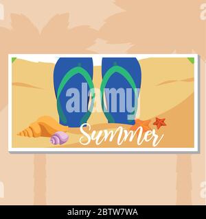 Summer landscape poster Stock Vector