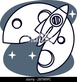 rocket launcher space isolated icon vector illustration design Stock Vector