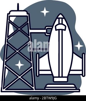 rocket launcher space isolated icon vector illustration design Stock Vector