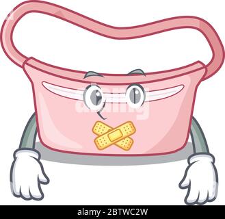 Women waist bag cartoon character style having strange silent face Stock Vector