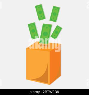 money put into box vector illustration symbol for charity concept Stock Vector