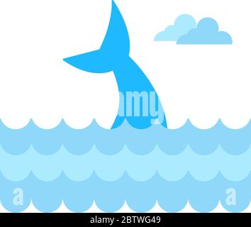 Whale tail graphic design template vector isolated Stock Vector