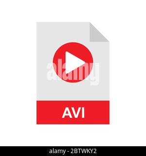 AVI format file vector icon Stock Vector