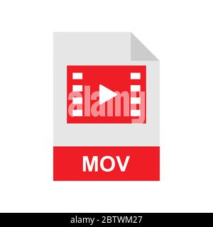 MOV format file vector icon Stock Vector