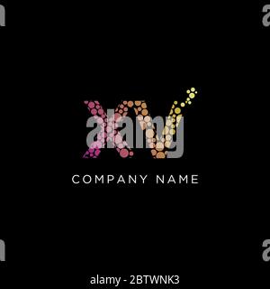 Letter XV abstract with gradient color logo vector,inital name modern logo design Stock Vector