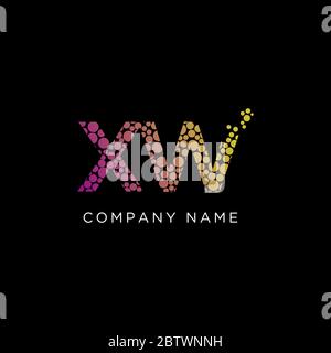 Letter XW abstract with gradient color logo vector,inital name modern logo design Stock Vector