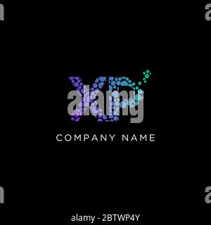 Letter XP abstract with gradient color logo vector,inital name modern logo design Stock Vector